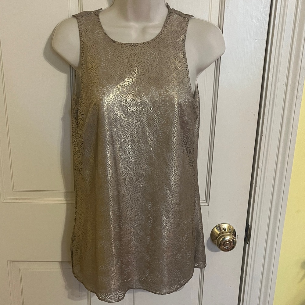 W by Worth Metallic gold Sleeveless Women's Top